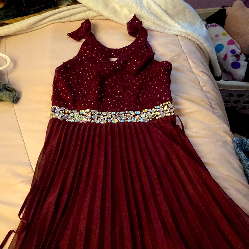 Red walk thru dress